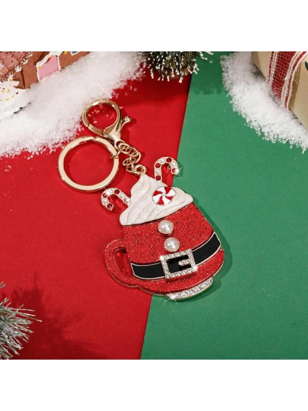 Festive Christmas Tree Nutcracker Bag Charm Keychain for Women - Holiday Gift